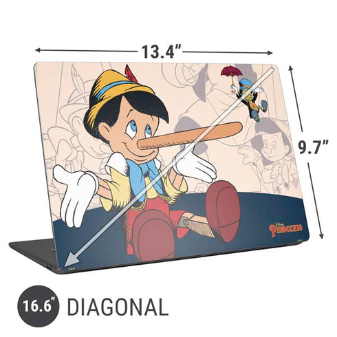 Disney Pinocchio and Jiminy Cricket Universal Laptop 16.6in (13.4 x 9.7in) Skin